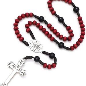Catholic Rosaries, Rosary Beads Necklace Wood Christian Prayer Handmade New